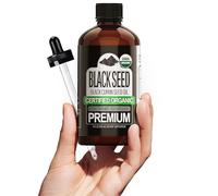 Organic Black Seed Oil (100% Pure & Natural Black Cumin Seed Oil - USDA Certified Organic) Cold Pressed, Premium Quality Free of Toxins, Heavy Metals, Pesticides, and Other Harmful Chemicals - 4oz Bot