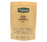 Organic Blanched Roasted Peanuts - Whole Peanuts No Skins - High Protein No Additives or Preservatives - Vegan, Non-GMO, Certified Organic - Delicious and Nutritious Snack - Thames Organic 500g