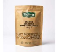 Organic Blanched Roasted Peanuts - Whole Peanuts No Skins - High Protein No Additives or Preservatives - Vegan, Non-GMO, Certified Organic - Delicious and Nutritious Snack - Thames Organic 250g
