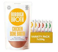 Organic Bone Broth Variety Pack by Borough Broth - Beef, Chicken & Lamb Broth - High Protein & Collagen, Low Carb, Gluten-Free & Keto - Chilled Bone Broth For Soups, Stews & Sauces - 7 x 324g