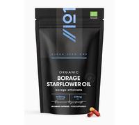 Organic Borage Starflower Oil 1440mg - 274mg GLA - Cold-Pressed - 60 Vegan Liquid Capsules - Natural Source of Omega-6 - Resealable and Recyclable Pouch by Alpha01