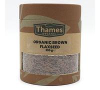 Organic Brown Flaxseed High Fiber, Omega-3s, Non-GMO, 100% Natural, Vegan, No Additives or Preservatives, Superfood - Thames Organic 250g