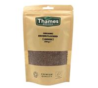 Organic Brown Flaxseed High Fiber, Omega-3s, Non-GMO, 100% Natural, Vegan, No Additives or Preservatives, Superfood - Thames Organic 500g