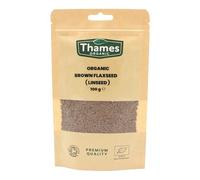 Organic Brown Flaxseed High Fiber, Omega-3s, Non-GMO, 100% Natural, Vegan, No Additives or Preservatives, Superfood - Thames Organic 100g