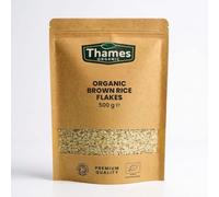 Organic Brown Rice Flakes -500g - Raw, Vegan, No Additives, No Preservatives, GMO Free - Certified Organic - Thames Organic
