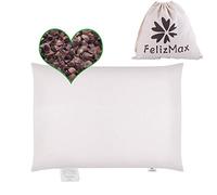 Organic Buckwheat Pillow for Sleeping, 51cmx36cm, 100% Natural Premium buckwheat Hulls, Organic Cotton Cover for Cool Sleep, Neck Support for Back and Side Sleepers, Buckwheat Refill-20” x14”