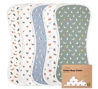 Organic Burp Cloths Baby Boy & Girl - 5-Pack Super Absorbent Cotton Burping Cloths for Babies, Soft & Plush Newborn Spit Up Rags, Infant Towels for Milk Spit Up, Unisex, Large 21" x 10" (Pets & Paws)