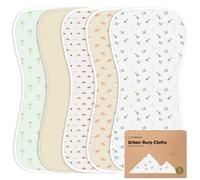 Organic Burp Cloths for Baby Boys and Girls - 5-Pack Ultra Absorbent Burping Cloth, Burp Clothes, Newborn Towel, Milk Spit Up Rags, Burpy Cloth Bib for Unisex, Boy, Girl, Burping Rags (Roarsome)
