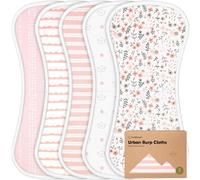Organic Burp Cloths for Baby Boys, Girls - 5-Pack Super Absorbent Burping Cloth, Burp Clothes, Soft, Plush, Newborn Baby Bibs & Burp Cloths Sets, Burpy Cloth Bib for Unisex, Burping Rags (Sweet Charm)