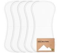 Organic Burp Cloths for Baby Boys, Girls - 5-Pack Super Absorbent Burping Cloth, Burp Clothes, Soft, Plush, Newborn Baby Bibs & Burp Cloths Sets, Burpy Cloth Bib for Unisex, Burping Rags (Soft White)