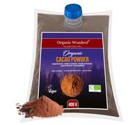 Organic Cacao Powder (400g) | Ceremonial Grade | Low Cadmium, Pure Magnesium, Potassium & Maganese | Tropical Theobroma | Vegan | Perfect For Baking & Hot Chocolate By Organic Wonders®
