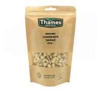 Organic Cashew Nuts - Source of Protein, High Fibre, Raw, Vegan, GMO-Free, Certified Organic - No Additives or Preservatives - Nutritious and Delicious - Thames Organic 250g