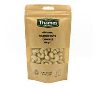 Organic Cashew Nuts - Source of Protein, High Fibre, Raw, Vegan, GMO-Free, Certified Organic - No Additives or Preservatives - Nutritious and Delicious - Thames Organic 100g