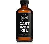 Organic Cast Iron Oil & Cast Iron Conditioner - Made from Flaxseed Oil grown and pressed in the USA - Creates a Non-Stick Seasoning on All Cast Iron Cookware (240ml)