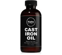 Organic Cast Iron Oil & Cast Iron Conditioner - Made from Flaxseed Oil grown and pressed in the USA - Creates a Non-Stick Seasoning on All Cast Iron Cookware (120ml)