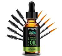 Organic Castor Oil,Pure Cold Pressed Castor Oil for Eyebrows,Eyelashes,Hair Growth,Nails,and Skin with 5 Sets of Eyebrow&Eyeliner Brushes (30ml)