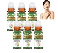 Organic Castor Oil Quartz Roll-on Essence, Long-lasting moisturizing (6PCS) | Anti-aging castor oil roll-on, Suitable for face, around the eyes, eyelashes, and hair, Refreshing and non-greasy.