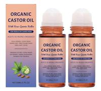 Organic Castor Oil Quartz Roller Oil, Nourishes The Face, Promotes Hair Growth, Amber Glass Bottle, Daily Massage Multi-Purpose Body Care