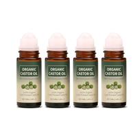 Organic Castor Oil Roll On, Cold-Pressed Castor Essential Oil Roller Ball, Hydrating Face & Hair Oil for Lashes, Brows, Scalp, Skin & Hair Moisturizer, Non-Greasy, Natural Ingredients