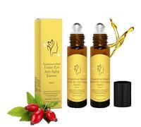 Organic Castor Oil Roll On for Eyes, Under Eye Rollerball for Dark Circles, Puffy Eyes Wrinkles, Skin Brightening Revitalizing, Anti-Aging Eye Care, Non-Greasy Rollerball Application (2PCS)
