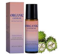 Organic Castor Oil Roll On, Natural Organic Golden Castor Oil Roll-On with Rose Quartz, Natural Ingredients, Soothing Rollerball, Gently Nourishes Skin For Belly, Body, Face, Hands and Legs (1)