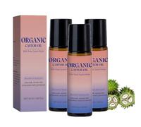Organic Castor Oil Roll On, Natural Organic Golden Castor Oil Roll-On with Rose Quartz, Natural Ingredients, Soothing Rollerball, Gently Nourishes Skin For Belly, Body, Face, Hands and Legs (3)