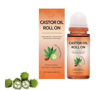 Organic Castor Oil Roll On,Organic Castor Oil with Rose Quartz Roller,Natural Ingredients,Gently Nourishes Skin, Deep Hydration Smoothing, for Face, Body (1)