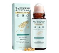 Organic Castor Oil Rose Quartz Roller Ball, Cold-Pressed Castor Oil Roll On for Skin Moisturising & Fine Lines, Lightweight Non-Greasy Fast Absorbing,50ml/pc (1)
