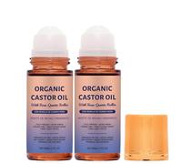 Organic Castor Oil with Rose Quartz Roller, 100% Pure Extra Virgin, Body Skin Care with Castor Oil, Body Massage Cream for Dry Skin (2pcs)