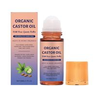 Organic Castor Oil with Rose Quartz Roller, 100% Pure Extra Virgin, Body Skin Care with Castor Oil, Body Massage Cream for Dry Skin (1pc)