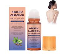 Organic Castor Oil with Rose Quartz Roller, 100% Pure Extra Virgin, Suitable for All Skin Type (1PC)