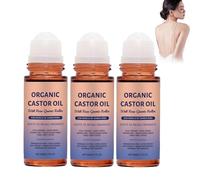 Organic Castor Oil with Rose Quartz Roller, 100% Pure Extra Virgin, Suitable for All Skin Type (3PC)