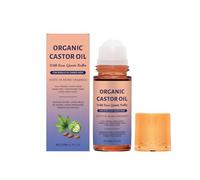 Organic Castor Oil with Rose Quartz Roller - 50ml Roll On, Castor Oil Enriched with Vitamin E, Natural Moisturizer for Smooth, Hydrated Skin, Daily Nourishing Care