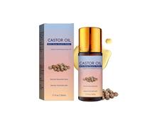 Organic Castor Oil with Rose Quartz Roller Ball, Cold Pressed Moisturising Roll On for Face and Body in Glass Bottle, Lightweight & Non-Greasy Formula, Softens and Nourishes for Daily Use (1PC)