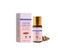 Organic Castor Oil with Rose Quartz Roller Ball, Cold Pressed Roll On for Face Body Brows, Non-Greasy Formula for Soft Skin, Daily Moisturising in Glass Bottle for Women and Men, 50ml (1pc)