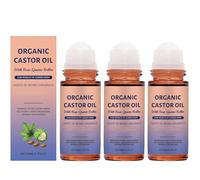 Organic Castor Oil With Rose Quartz Roller,Deep Hydration & Smoothing Serum,Gently Nourishes Skin,for Hair Face Body Care