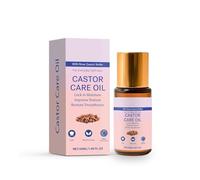 Organic Castor Oil with Rose Quartz Roller, Natural Moisturizing Roll On for Face and Body, Non Greasy Hydrating Oil for Dry Skin, Travel Friendly Skin Care (B-1PC)
