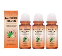 Organic Castor Oil with Rose Quartz Roller, Organic Castor Oil Roll On, Gently Nourishes Skin, Deep Hydration & Smoothing, Suitable for All Skin Types (3)