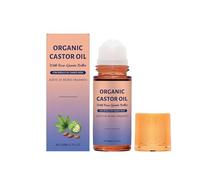 Organic Castor Oil with Rose Quartz Roller,Organic Castor Oil Roll On,Natural Ingredients,Cas/tor Oil Org/anic,Moisturising Body O/il,Skin Tightening O/il,Deep Smooth & Lasting Hydration
