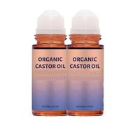 Organic Castor Oil With Rose Quartz Roller,Organic Castor Oil Roll On Rose Quartz,Natural Ingredients,Gently Nourishes Skin (50ML, 2PC)