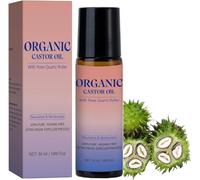 Organic Castor Oil with Rose Quartz Roller, Organic Castor Oil Roll On, Soothing Rollerball, Gently Nourishes Skin, Deep Hydration & Smoothing for Belly, Face, Body, Natural Ingredients (1)