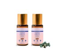 Organic Castor Oil with Rose Quartz Roller, Pure Cold-Pressed, Deep Hydration & Smoothing, for Radiant Skin, Moisturize Skin,Suitable For All Skin Type, Lush Hair & Relaxation