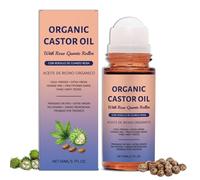 Organic Castor Oil with Rose Quartz Roller, Pure Extra Virgin, Hexane-Free for Skin & Hair