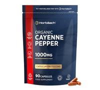 Organic Cayenne Pepper 1000mg | 90 Capsules | Capsicum Frutescens Powder | Suitable for Vegans & Vegetarians | by Horbaach