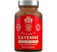 Organic Cayenne Pepper Capsules 500mg | 2mg Capsaicinoids Including Capsaicin | 120 Vegan Capsules with Zero Fillers or Synthetic Ingredients - 100% Pure & Natural Cayenne Powder
