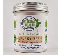 Organic Celery Seed Capsules • 500mg Capsules • by The Natural Health Market (90 Capsule Tin)
