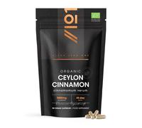 Organic Ceylon Cinnamon 1400mg - Potent 100% Sri Lanka Cinnamon Verum - 90 Vegan Capsules - Resealable and Recyclable Pouch by Alpha01