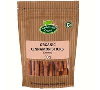 Organic Ceylon Cinnamon Sticks 50g by Hatton Hill Organic | Delicate Sweet Flavour, Perfect for Baking, Teas & Savoury Dishes, 100% Natural