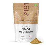 Organic Chaga Mushroom Powder 100g - Pure Inonotus Obliquus Supplement Powder - Resealable and Recyclable Pouch - By Alpha01