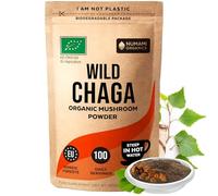 Organic Chaga Mushrooms Powder - Fine Powder to Make Chaga Tea for Immune Defense and More Energy, Organic Chaga is Wild Grown and Sustainably Harvested in Europe, Certified USDA Organic, 100 servings